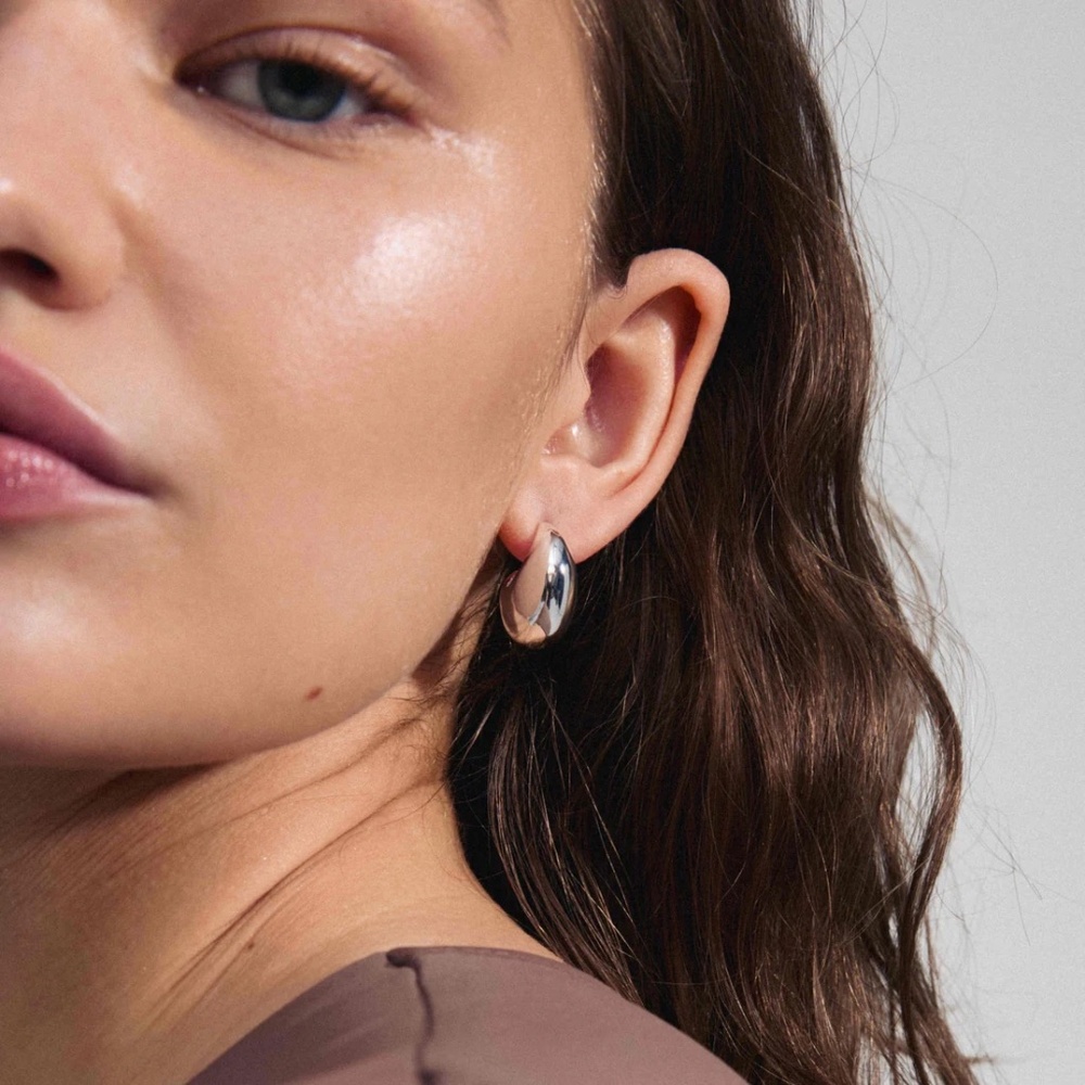Pilgrim chunky teardrop earrings sterling silver plated